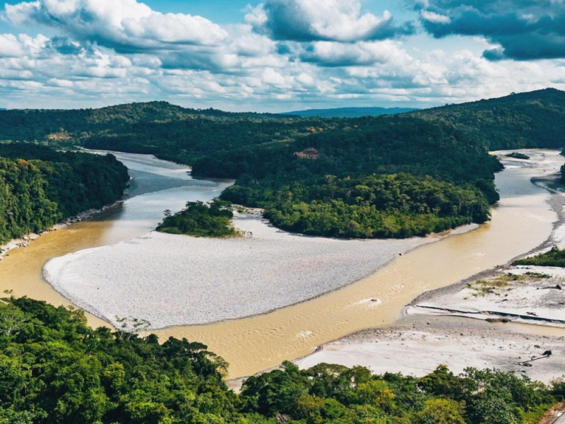Meanders of the Aguarico river system in the Ecuadorian Amazon
