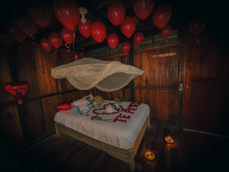 Special celebration setup at Cuyabeno Dolphin Lodge